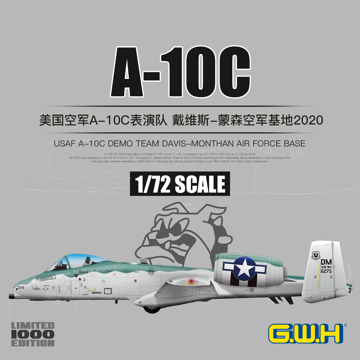 

Набор для сборки масштабной модели Great Wall Hobby S7211 1/72: демонстрационная команда A-10C ВВС США, авиабаза Дэвис-Монте - Авиационная база ВВС США.