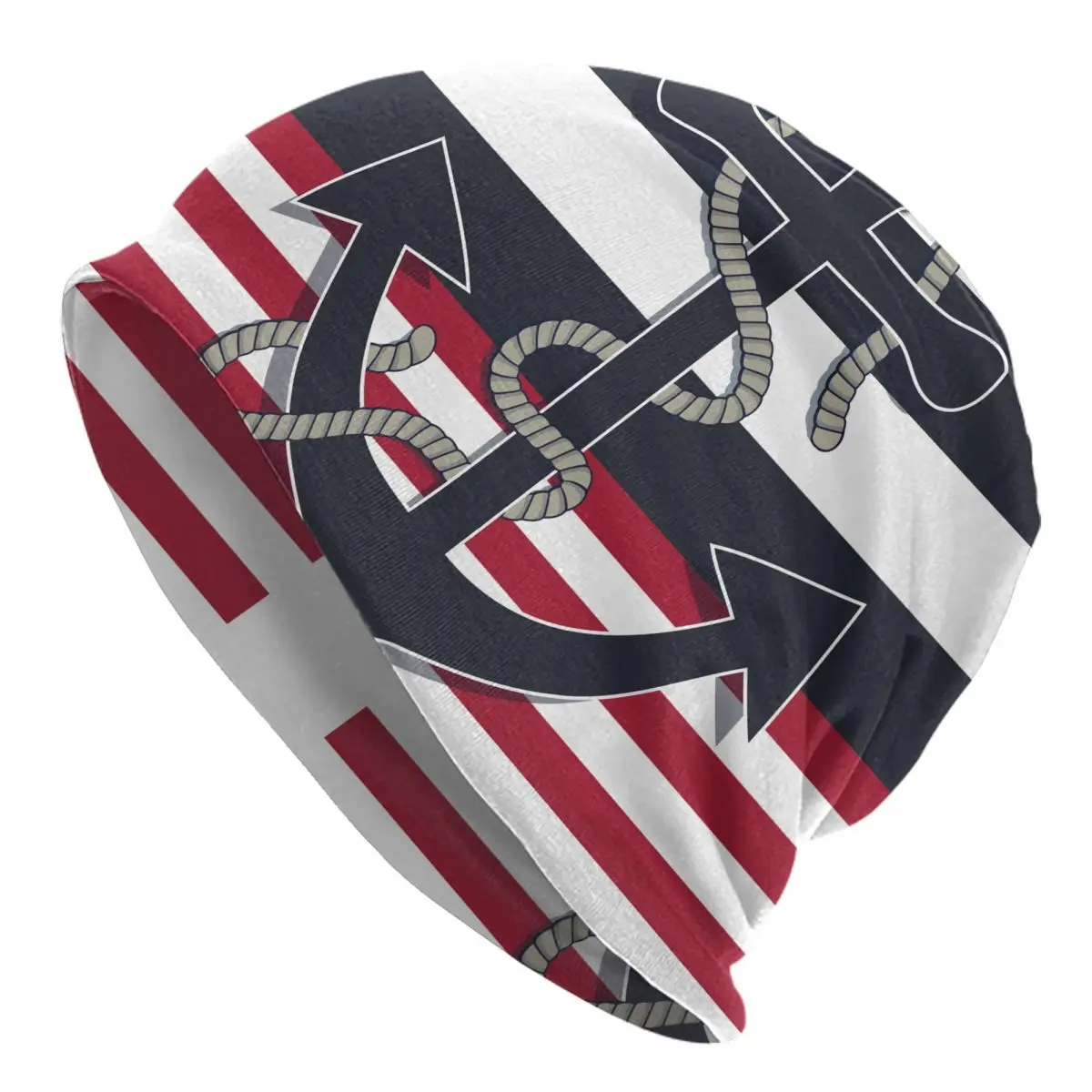 

Stripes Anchor Bonnet Hats Fashion Outdoor Navigation Anchor Skullies Beanies Hat Men's Women's Summer Multifunction Cap