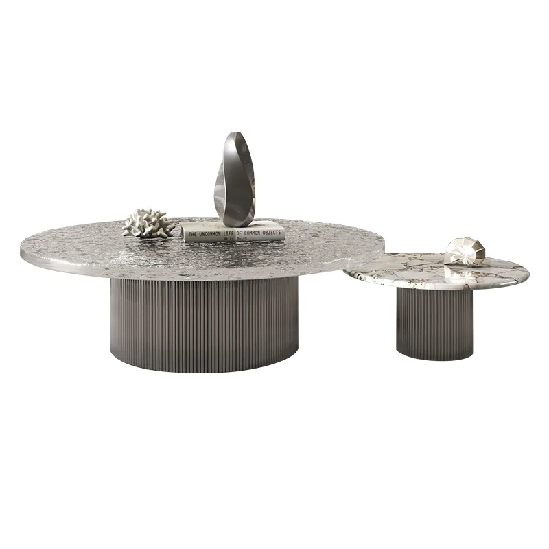 

Water ripple size round coffee table combination light luxury small apartment living room home simple