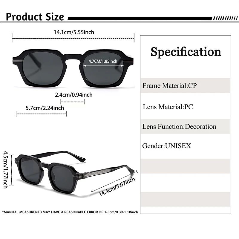 CATERSIDE Vintage Punk Herren-Sonnenbrille, Markendesign, Sonnenbrille mit kleinem Rahmen, Party, Reisen, modische Brille, Geschenk, ideale Wahl – Detail 4