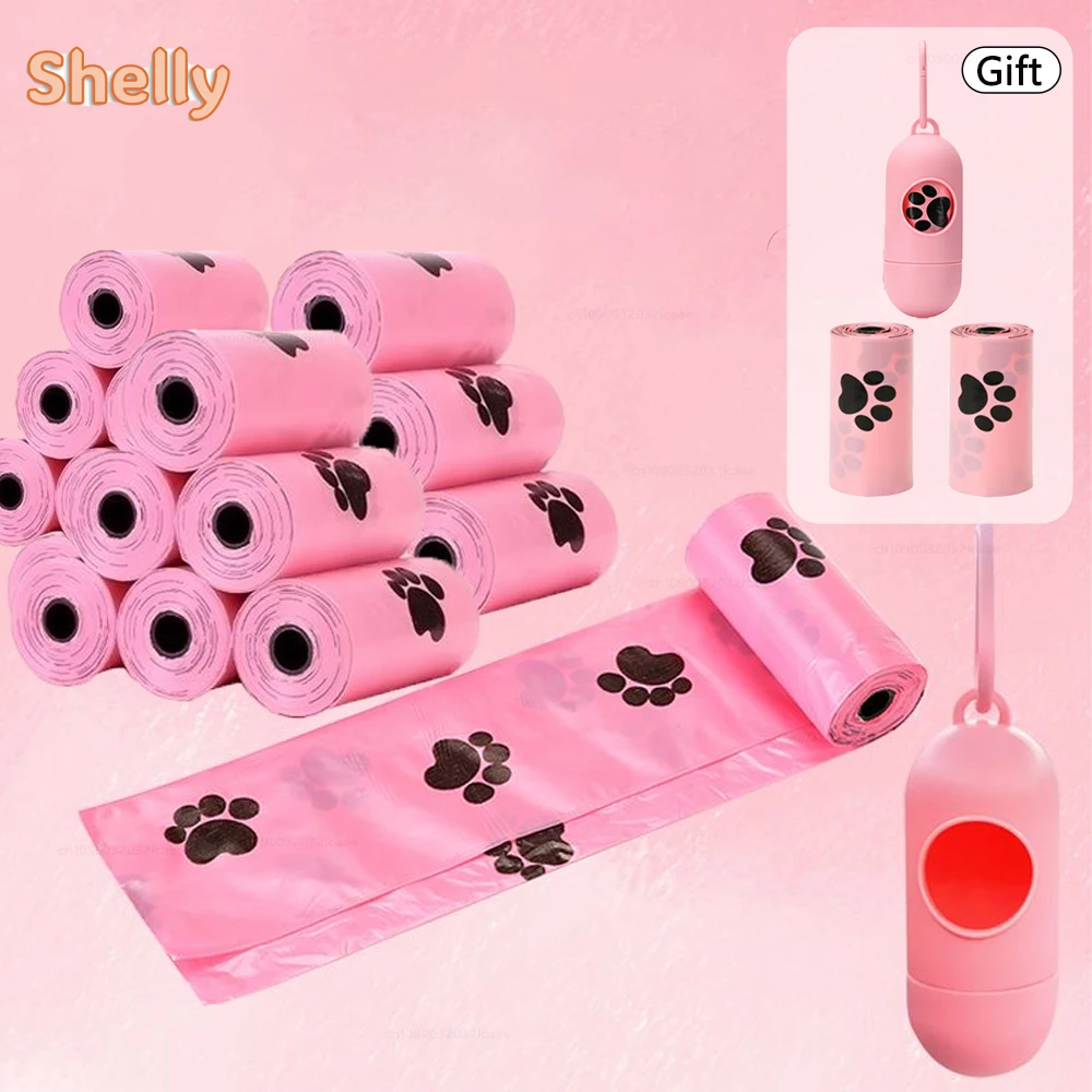 32 Rolls Dog Poop Bag Outdoor Cleaning Poop Bag Biodegradable Cat Dog Garbage Bag with Dispenser Gift Dog Waste Bags Pet Supply