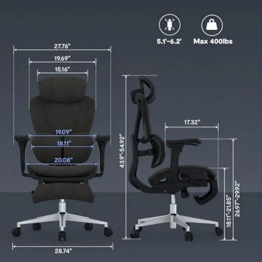 Sentinel Premium Ergonomic Gaming Chair for home office use, high-density memory foam and breathable mesh back, black with red