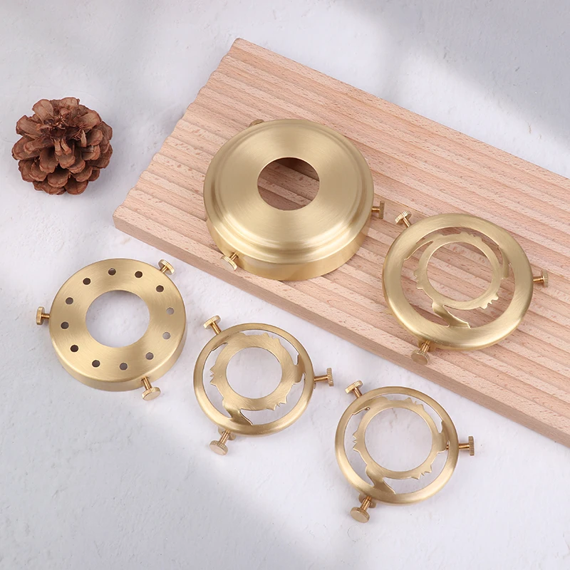 Vintage Brass Three Holes Ring E27 E14 Lampshade With Screw Fixed Ring Holder DIY Lighting Shade And Socket Connected Holder