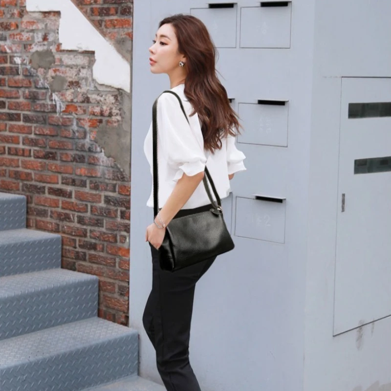 Timeless Minimalist Everyday Compact Shoulder Bag for Women Soft Genuine Cowhide Leather Convertible Strap Luxury Handbag