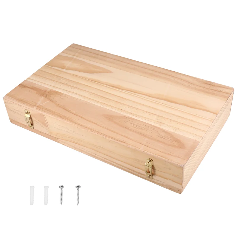 AT43-رف قلاب معاصر مع مساحة تخزين سرية، رف كتب مثبت على الحائط بلون خشبي للديكور الأنيق #1