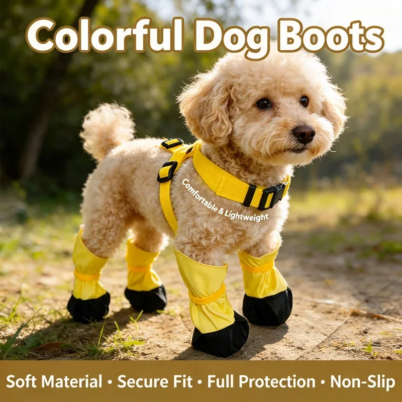 Anti-Slip Dog Suspender Boot Leggings, Waterproof Paw Protector, Dirt-Proof Stay-On Outdoor Dog Rain Booties