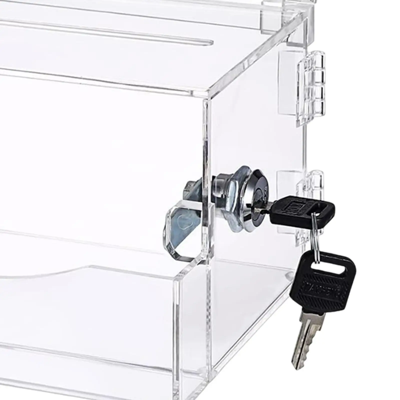 Portable Acrylic Comment Box with Secure Lock for School Office Shop Charity Donation Storage
