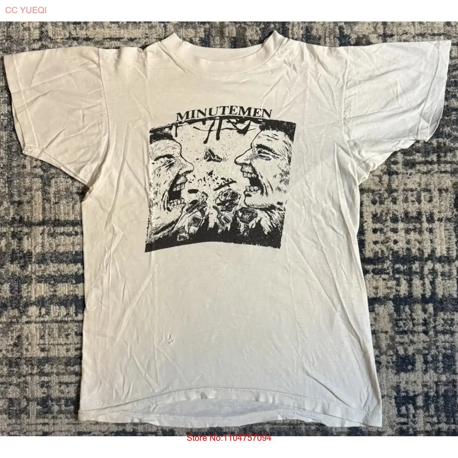 Vintage 1983 Minutemen Buzz Or Howl Raymond Pettibon T Shirt L Husker Du Punk vintage Washed designer clothes Breathable Soft