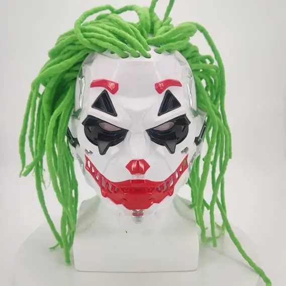 Full Face Mask Optional Green Hair Garniture Dreadlocks for Halloween Prop Costume Role-play Cosplay Party