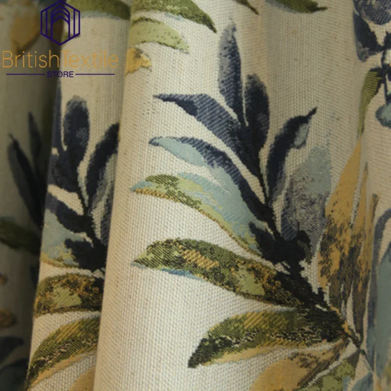 

Modern Curtains for Living Dining Room Bedroom Retro American Country Jacquard High Shading Cotton Linen for Villa Customization