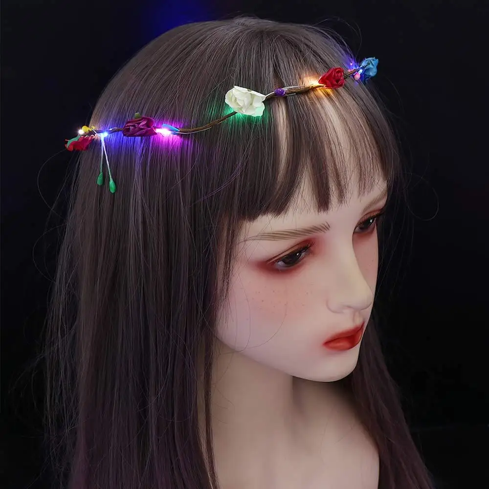

Flower For Bride Seaside LED Light For Bridesmaid Luminous Beach Headband Wreath Headband Glowing Wreath Flower Crowns