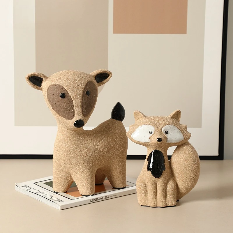 Modern wabi-sabi abstract animal cartoon ceramic ornaments exhibition hall homestay bookcase desktop trendy home furnishings