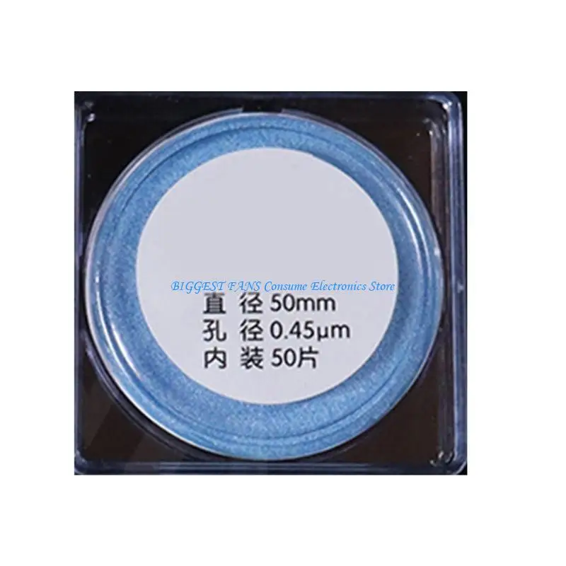 

F68B 50Pcs Microporous Filter 0.22/0.45um 50mm Diameter Microporous Membrane Filters