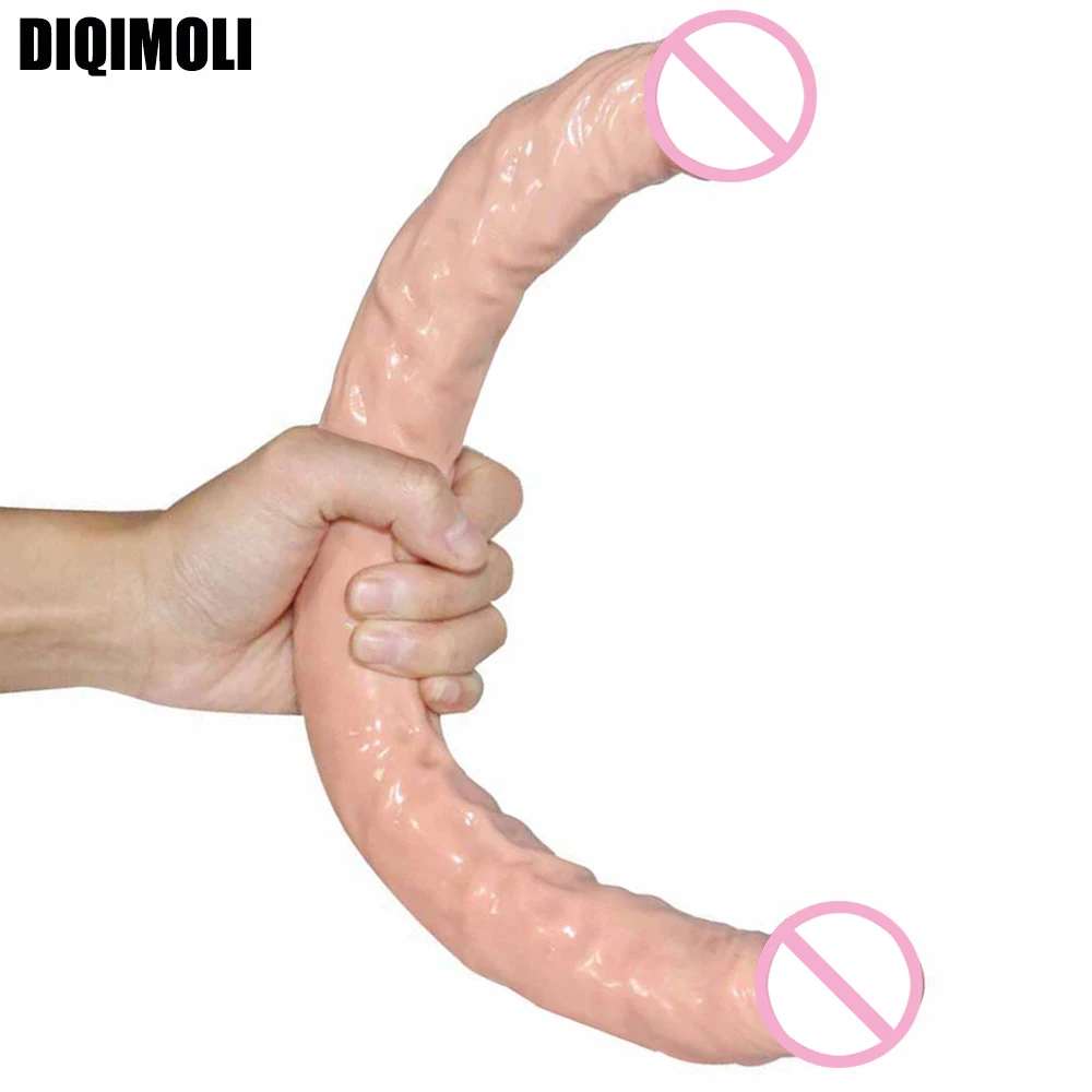 42*4cm Double Dildos Realistic Double Headed Phallus Stimulation of Vagina and Anus Long Penis Dick Sex Toys for Women Lesbian