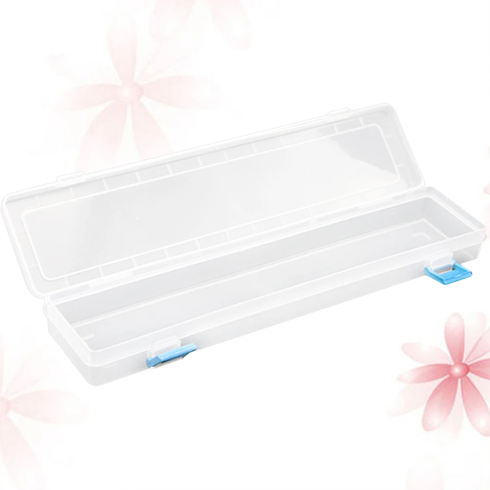 

1pc Transparent Pen Box Plastic Stationery Storage Box Portable Pen Holder Pencil Case Watercolors Box