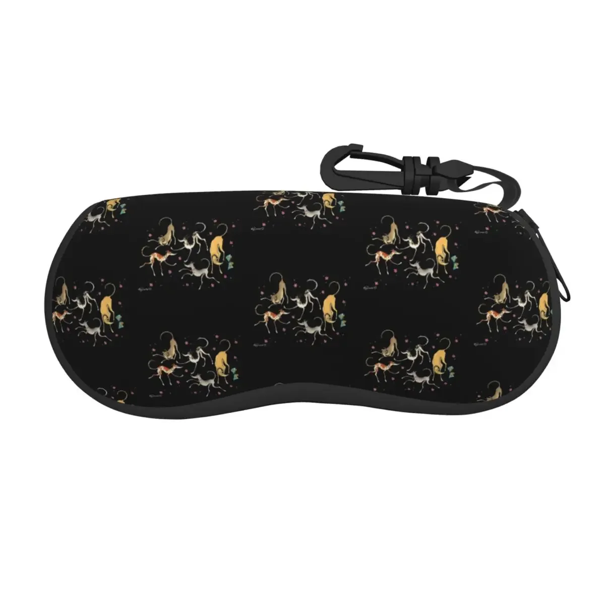 Garden Party Cute Greyhounds Lurcher Shell Eyeglasses Case Cute Whippet Sighthound Dog Glasses Case Sunglasses Box Pouch