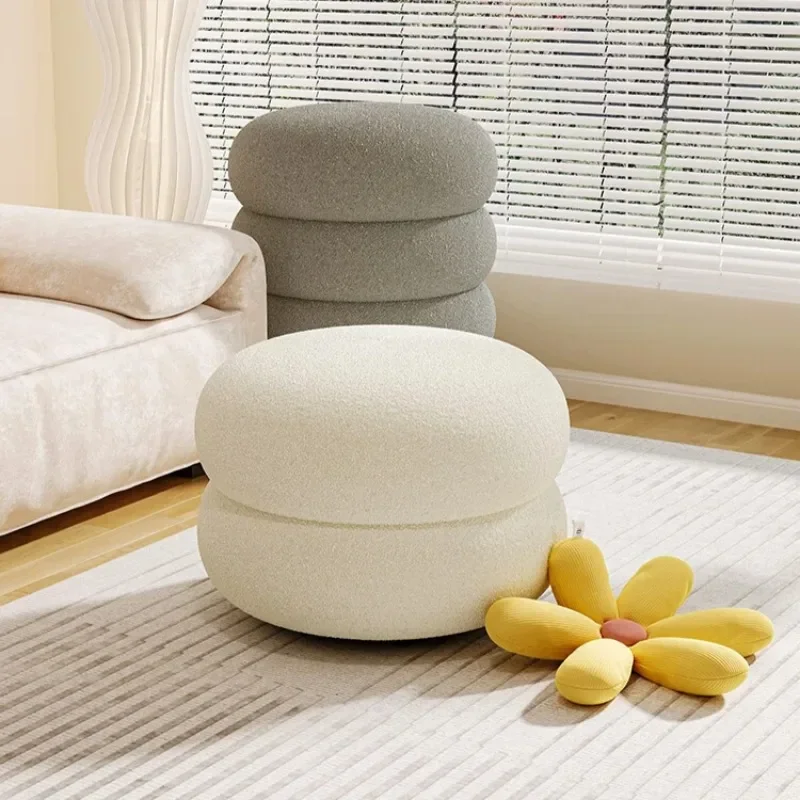 크리 에이 티브 햄버거 모양의 의자 거실 소파 레저 좌석 또는 신발 변경 벤치를위한 재미 있고 현대적인 낮은 의자