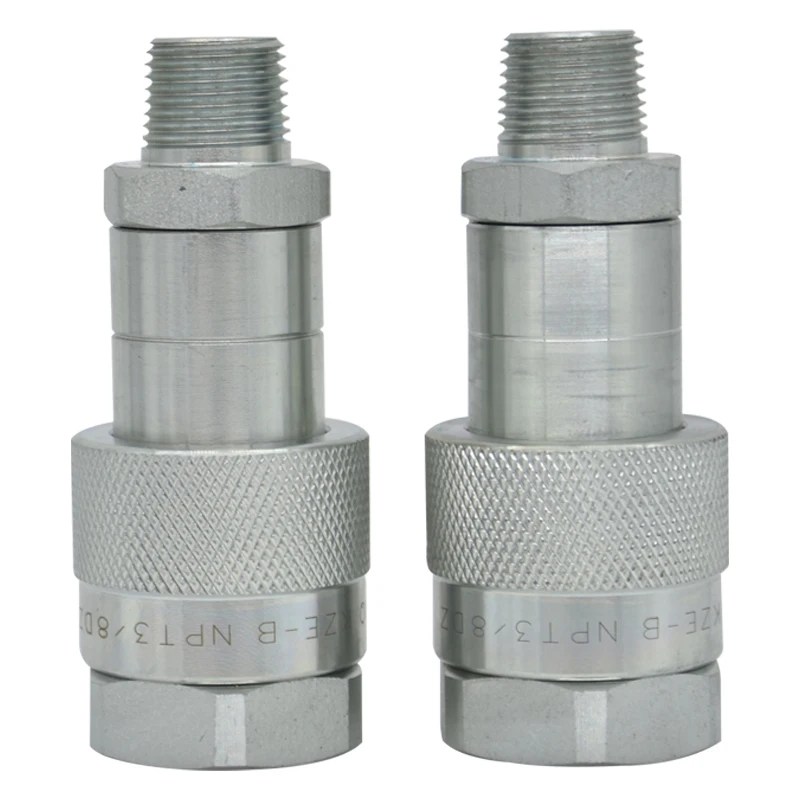 Hydraulic Quick Connector Jack Oil Pipe Connector High Pressure 72MPa Double Self Sealing Internal and External Thread