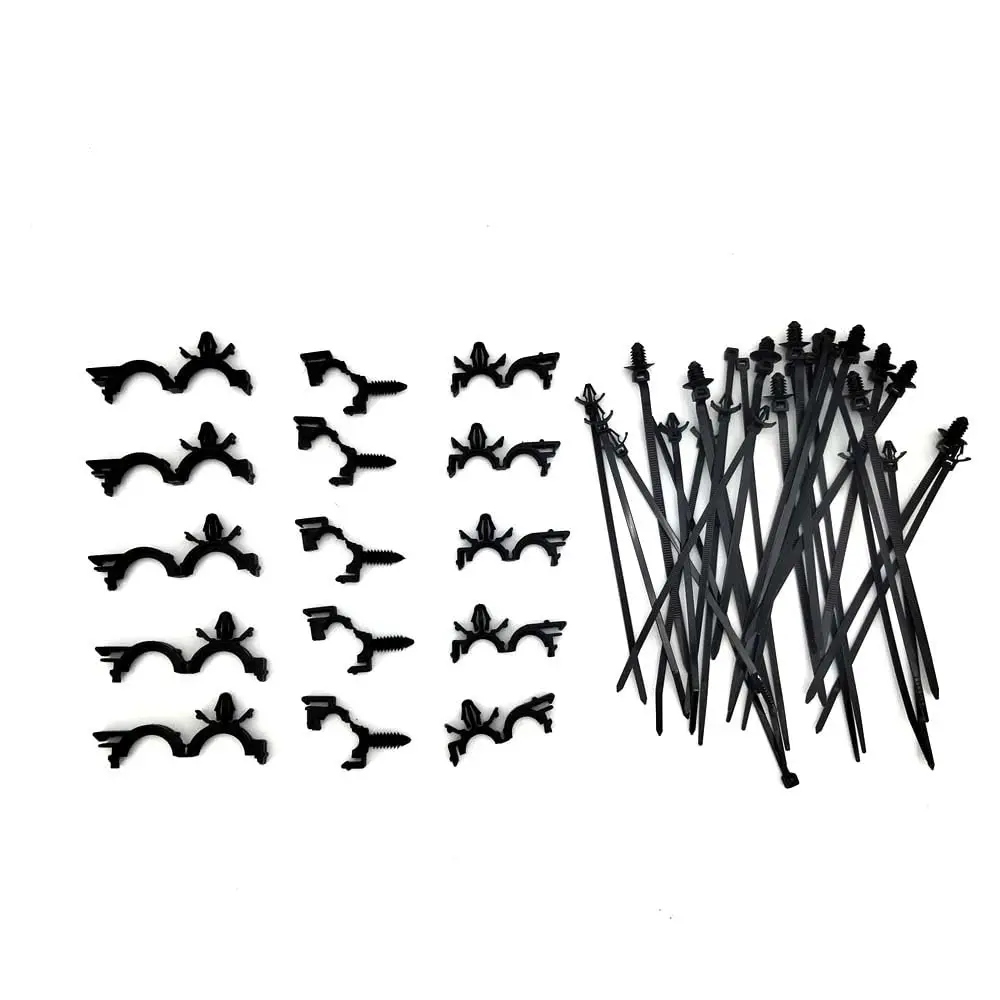 45Pcs Cable Tie Wrap Fixed Fastener Clips Car Wire Hose Fastening Zip Strap Kit