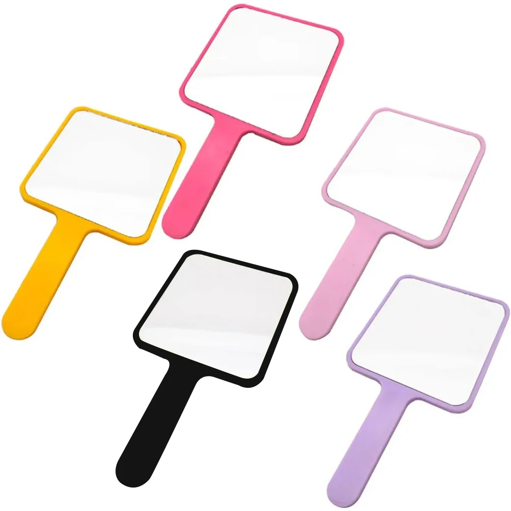 1Pcs Eyelash Extension Mirror Plastic Handle Handheld Makeup Lash Mirror Portable Square Women Cosmetics Beauty SPA Salon Tools