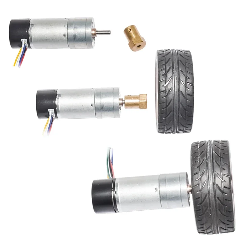 Motor de engrenagem 25ga370 dc 12v 24v com codificador de canal duplo 10/15/25/35/60/80/130/150/300/600rpm velocidade para hobby diy