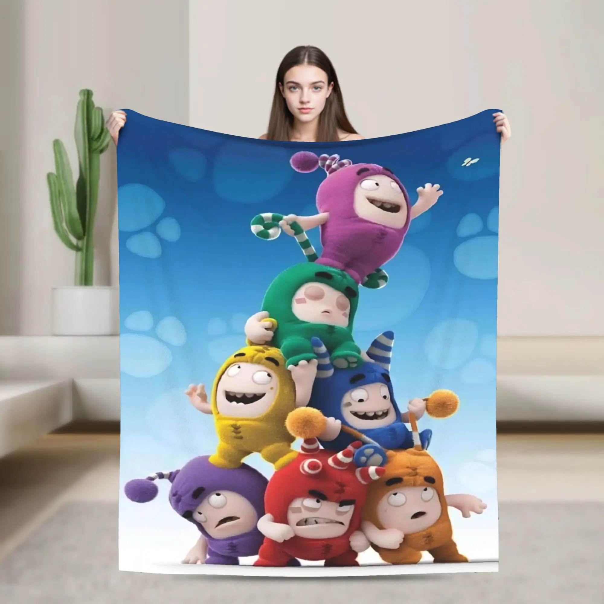 Oddbodse Animated Comedy Blankets Fuse Pogo Bubbles Jeff Slick Zee Lulu Wool Warm Throw Blankets for Bedding Lounge All Season