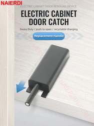 NAIERDI Electronic Cabinet Magnetic Catch,Push to Open Catch Lock,Rebound Self-Locking Door Latch,Hidden Kitchen Cabinet Handle