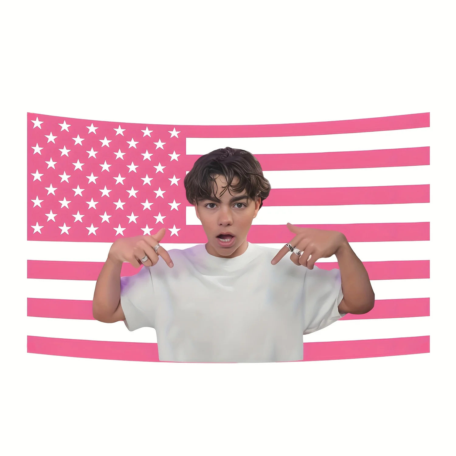 Malachi Barton Pink American Flag Indoor Outdoor Room Dorm Yard Decor