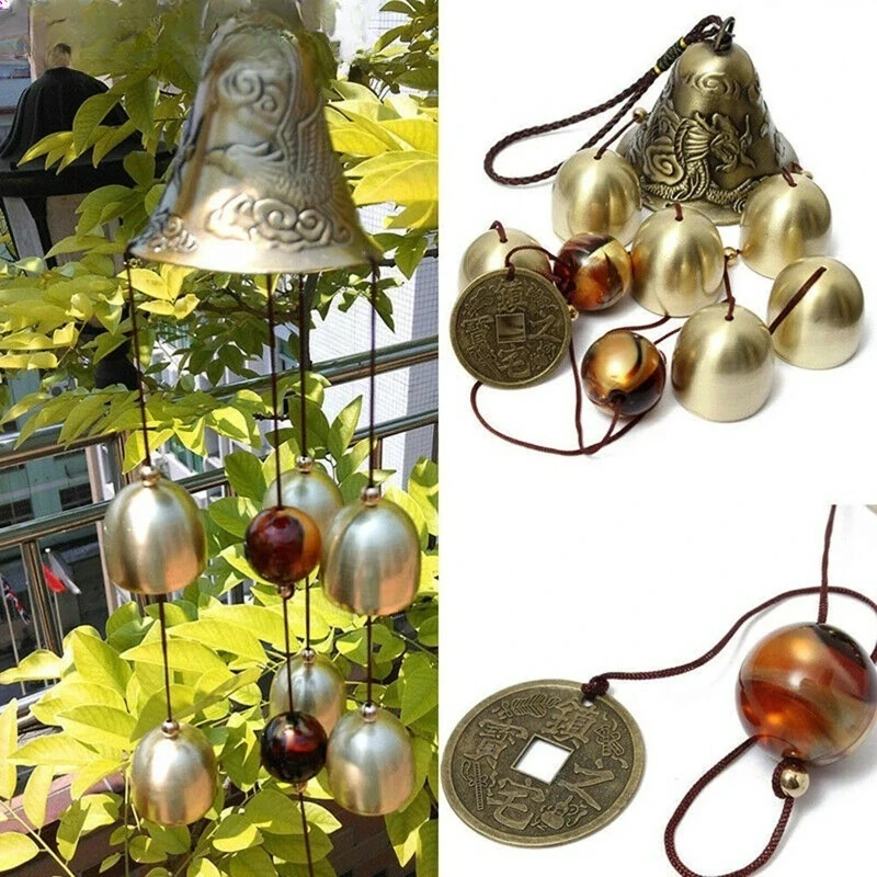 1 set  Copper Bells Wind Chimes - Outdoor Metal Hanging Ornament for Yard/Garden, Decorative Home Decor