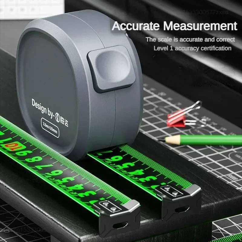 Tape Measure Self-locking Steel Tape 10m Portable Woodworking Measure Gauging Tool Retractable Meter Ruler Household Tool