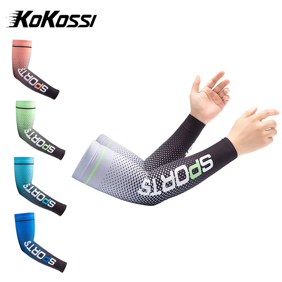 

KoKossi Summer Sun Protection Ice Silk Arm Sleeves Cycling Breathable Arm Cover High Elastic Outdoor Sports Cycling Riding