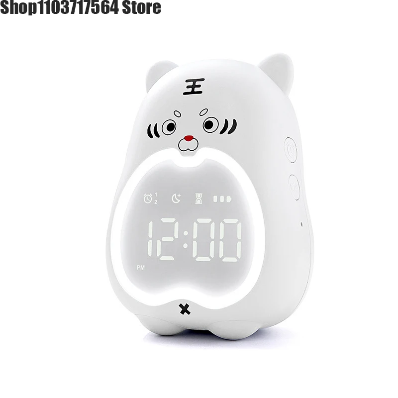 Pipi tiger learn alarm clock creative night light students special scanning code electronic clock children's room clock electron images - 6