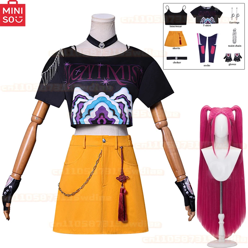 مينيسو 2025 جديد KPop ميرا تأثيري الاطفال زي شعر مستعار النساء الفتيات هالوين كرنفال كوميك كون حفلة لعب الأدوار وتتسابق #2