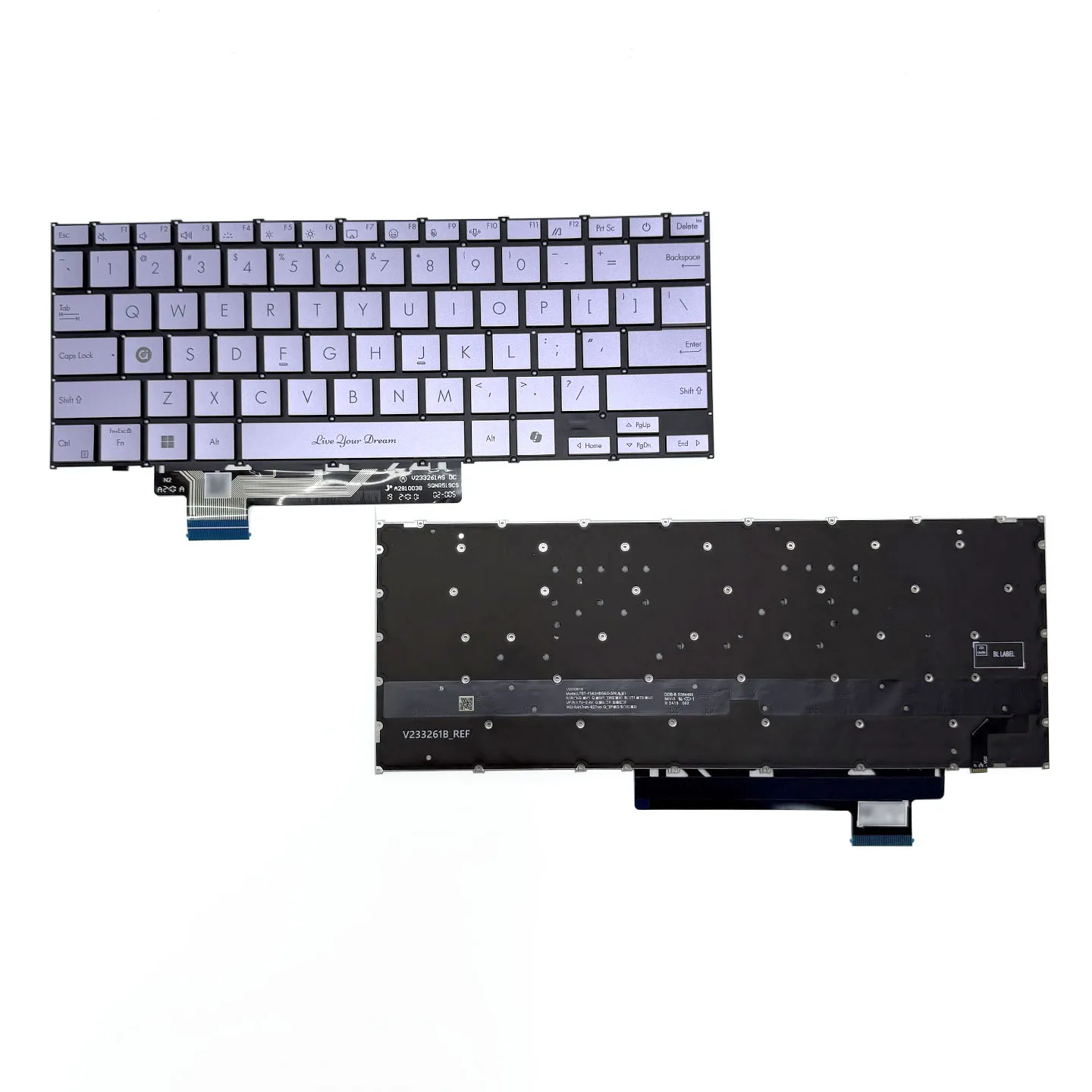 Immagine 3: Tasti e Supporti per Tastiera Laptop A-Doc 14Air Vivobook S 14 OLED S5406 M5406, Accessori e Ricambi in Gomma