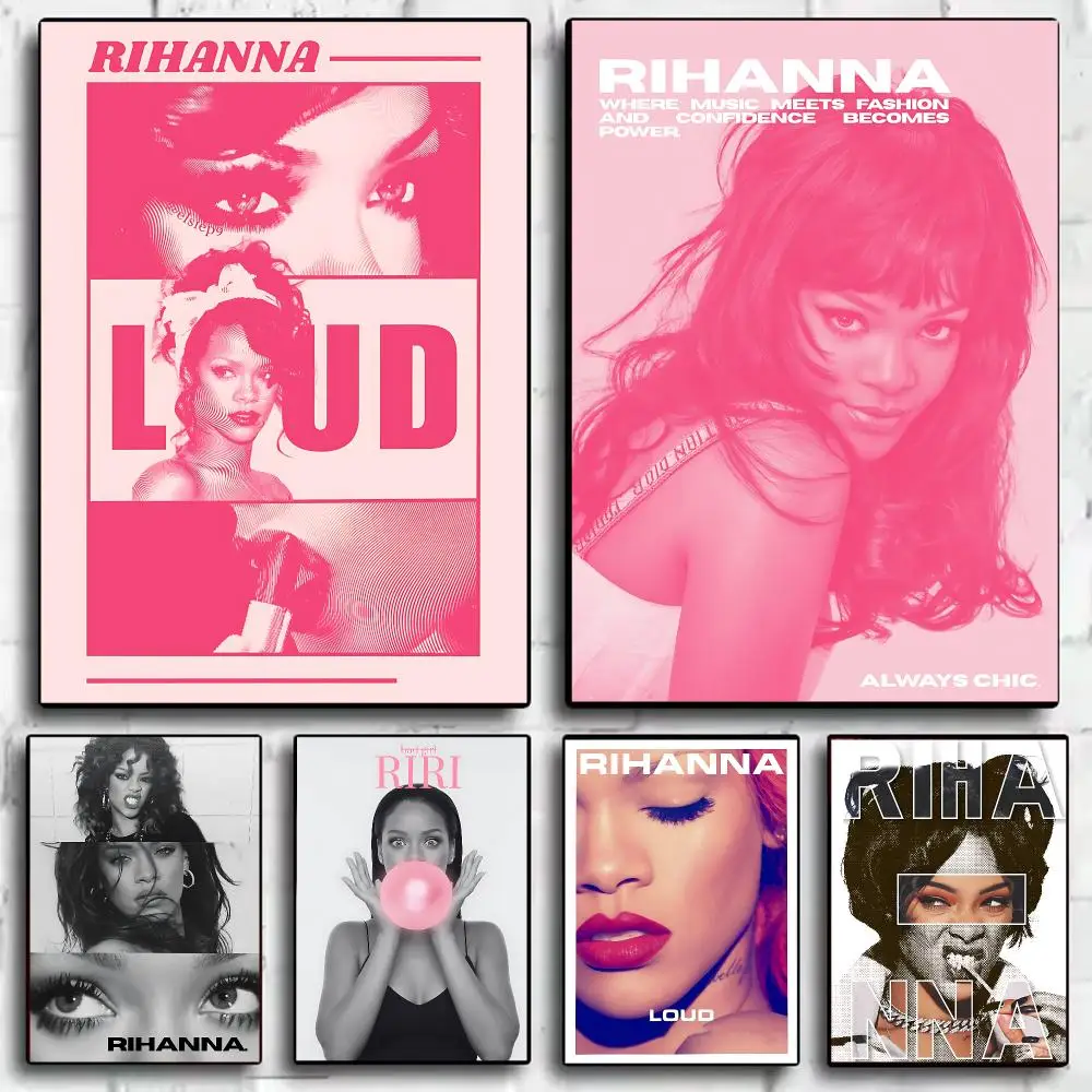 R-Rihanna Painting Calligraphy Canvas Poster Wall Art Print for Bedroom Living Room Home Decor Aesthetic Artwork Gift