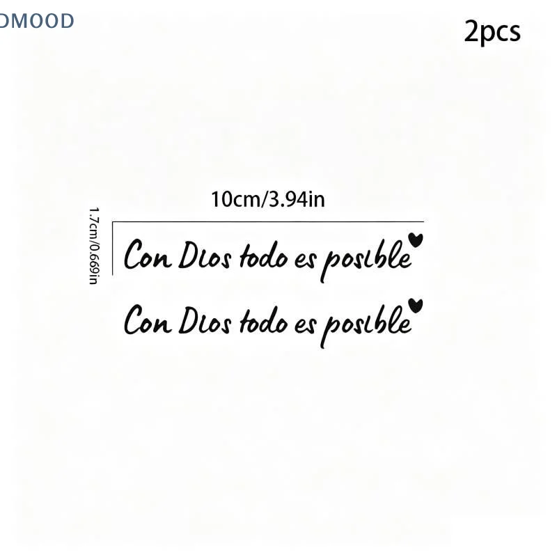 【CR】2pcs Waterproof Con Dios Todo Es Posible Car Mirror Stickers Faith Inspired Safety Reminder Auto Decals