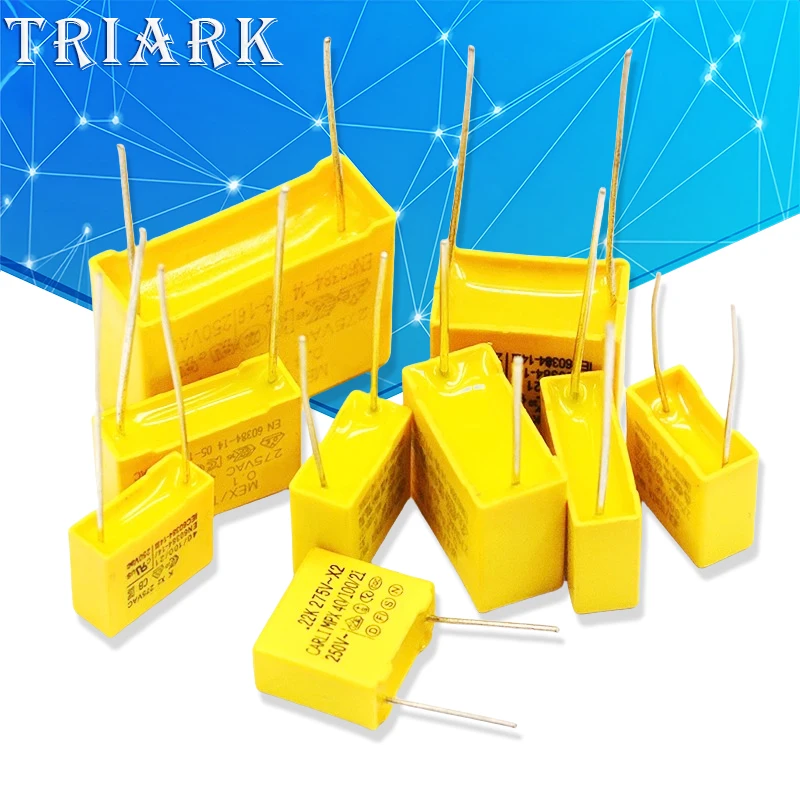 10pcs X2 Series 275VAC Polypropylene Film Capacitor 10MM 15MM 22.5MM 27.5MM 0.047uf 0.01UF 0.1UF 0.22UF 0.33UF 0.47UF 1UF 2.2UF