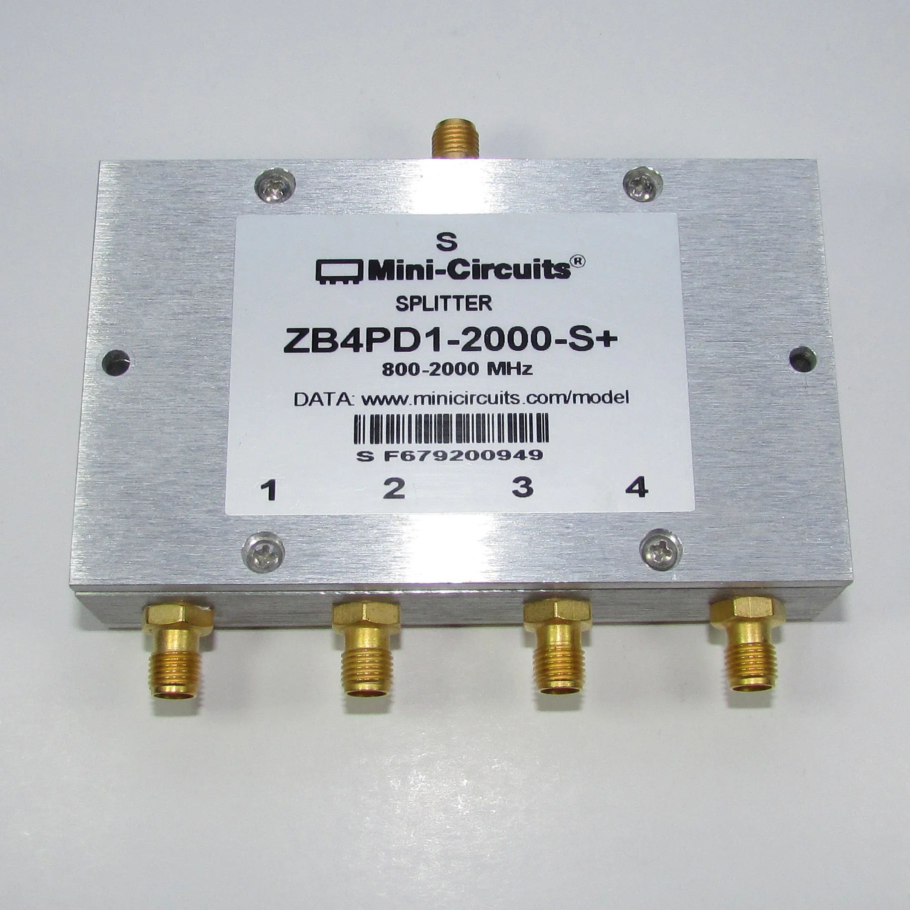 

Mini Circuits Zb4pd1-2000-s + 800-2000mhz SMA RF One in Four Power Divider