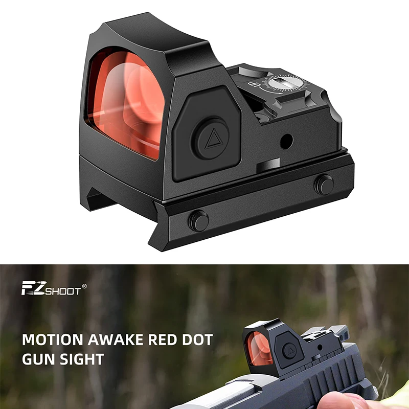 

EZshoot Full Sized Red Dot Reflex Sight Optics Sighting for Pistols 2MOA Dot Scope with Adapter Plate for MOS and Picatinny Rail