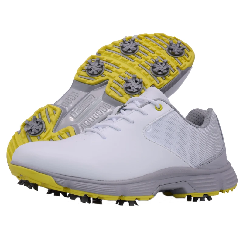 Men Professional Golf Shoes Waterproof Spikes Golf Sneakers Black White Mens Golf Trainers Big Size Golf Shoes for Men