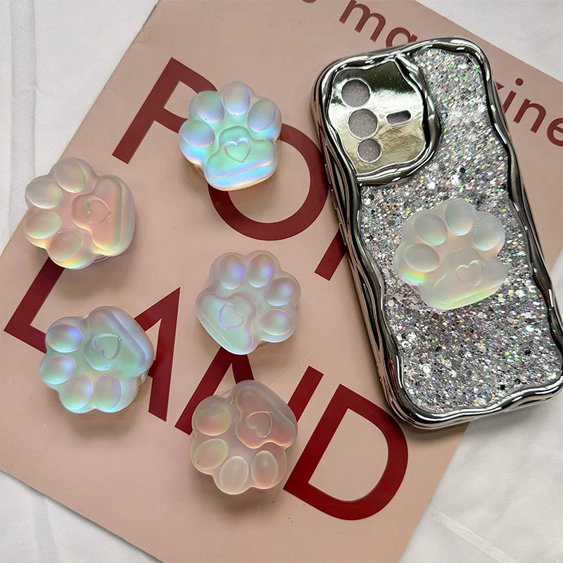 

Голографическая 3D подушка безопасности в виде кошачьей лапы, подставка для телефона-клейкий портативный держатель для просмотра шарниров, уникальный креативный настольный кронштейн Ins