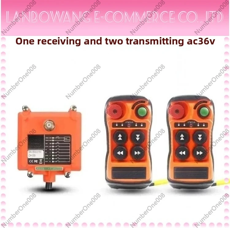 Industrial Wireless Remote Control for Crane Hoist, Q400 4-Button Single Speed Transmitter & Receiver Set 12V 24V 48V