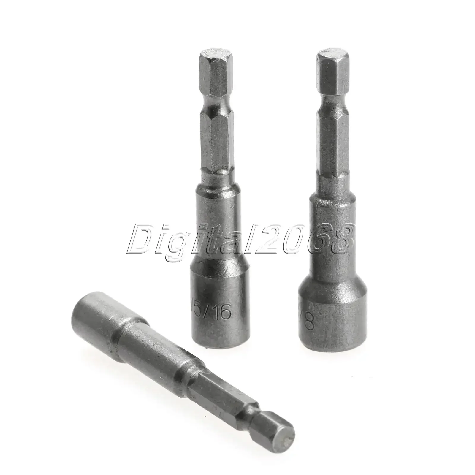 3pcs Magnetic Nut Driver Set Socket Adapter Hex Drill Bit 1/43/8 5/16 Screwdriver Socket Nut Setters Driver Bits Power Tools