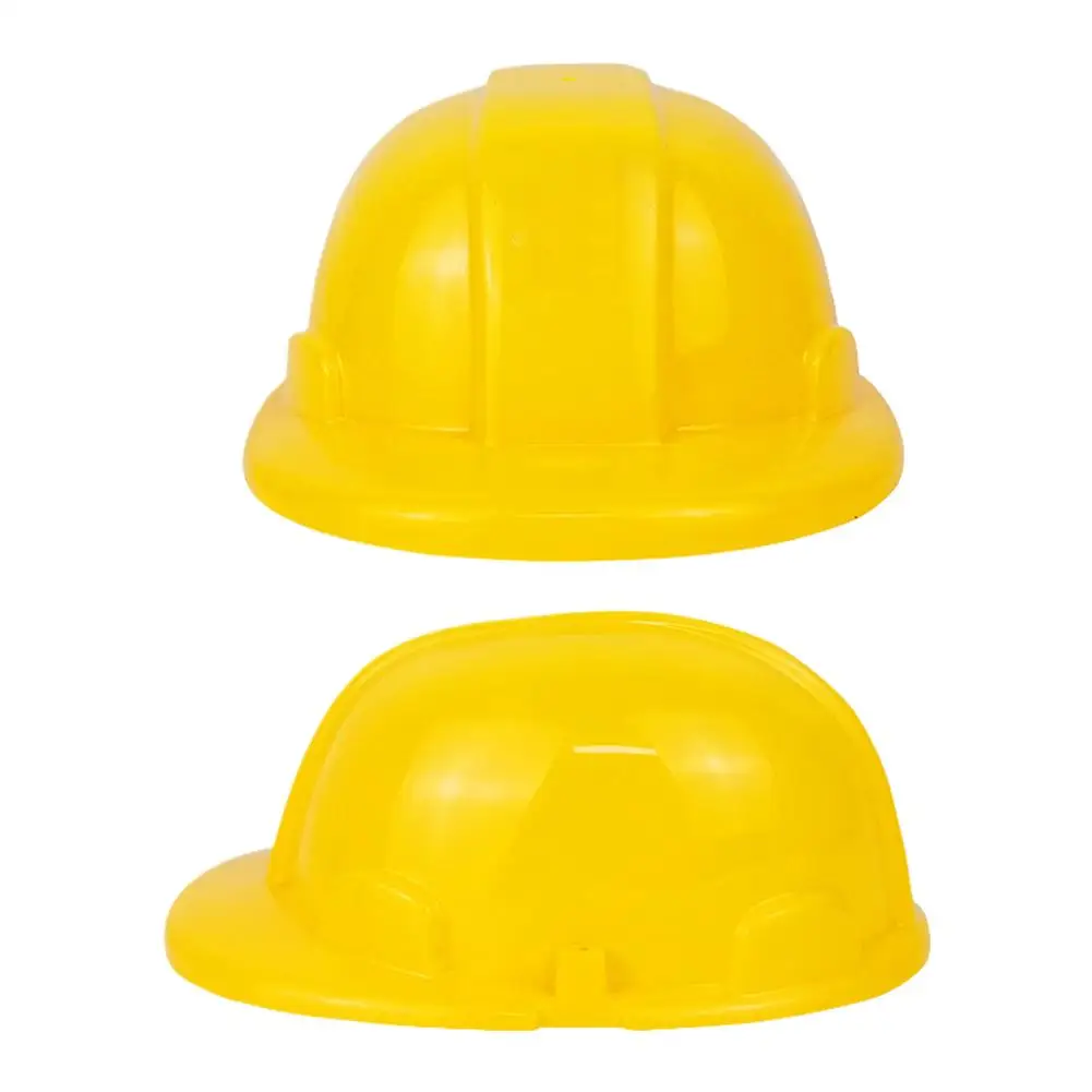 Kids Construction Helmets Yellow Plastic Safety Hats for Role Play Creative Thinking Development Play House Worker's Hat