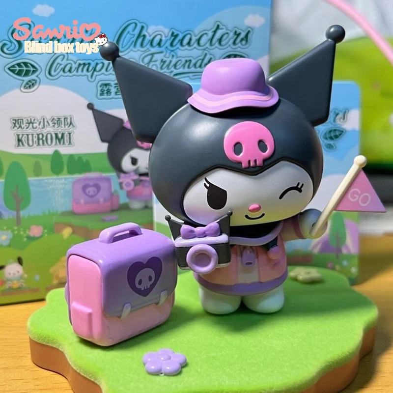 2023 Genuine Sanrio Anime Cinnamoroll Family Camping Friends Series Blind Box Kuromi Mini Model Children's Collection Toy Gifts