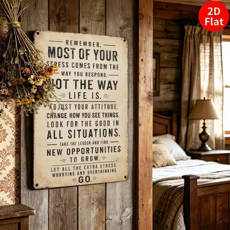 Motivational Quote Vintage Metal Tin Sign - Retro Design, Iron Material, Farmhouse Wall Art for Bedrooms, Log Cabins & Home Deco