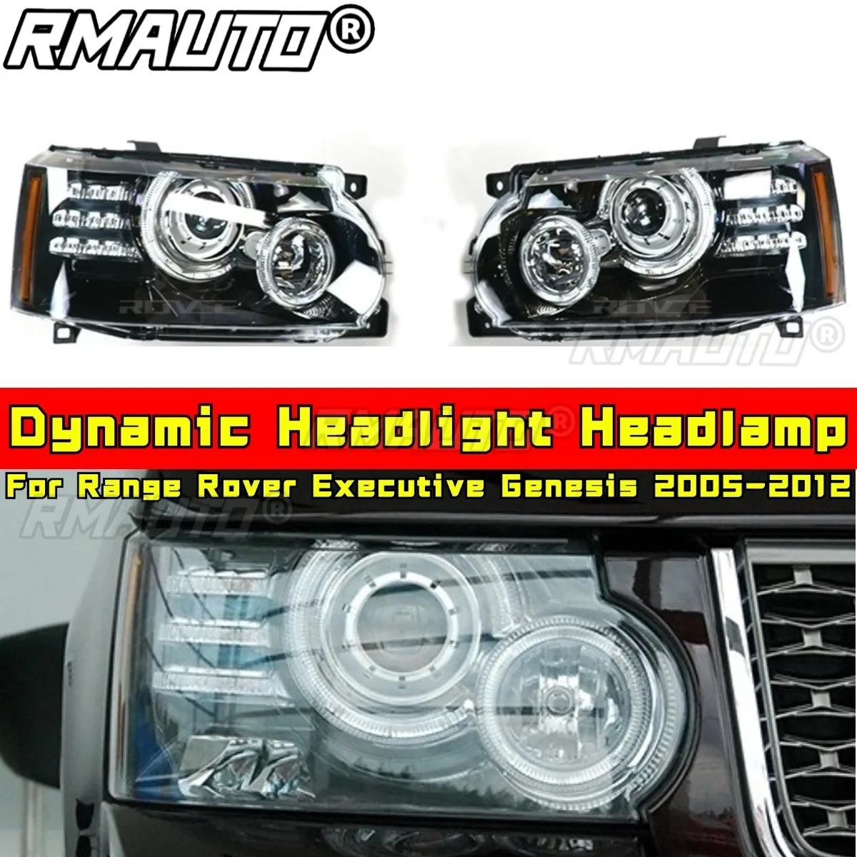 

For Range Rover Executive Genesis 2005-2012 Body Kit Dynamic Headlight Headlamp Car Front Bumper Lip Rear Lip Car Accessories