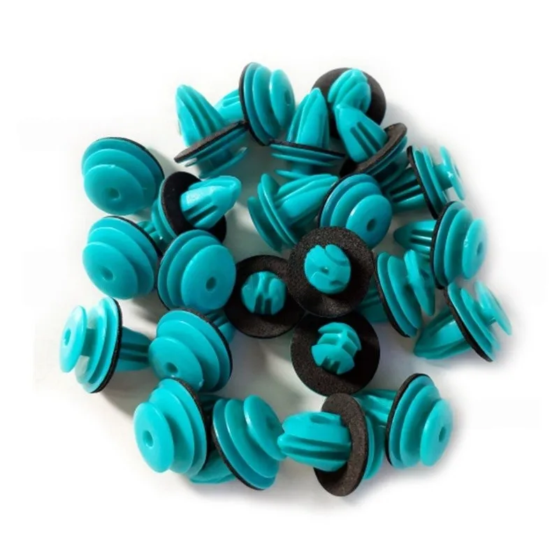Cyan Plastic Material Car Door Panel Clips 26 pcs, perfect for Car Door Panel Fixing, Firm Snap-On Fit