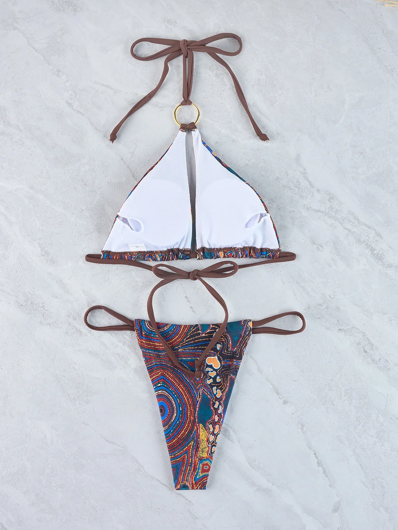 Sexy Micro Bikini 2024 Donna Costume da bagno Cut-Out Costumi da bagno Donna Halter Perizoma Bikini Set Costume da bagno femminile Beach Wear Biquini