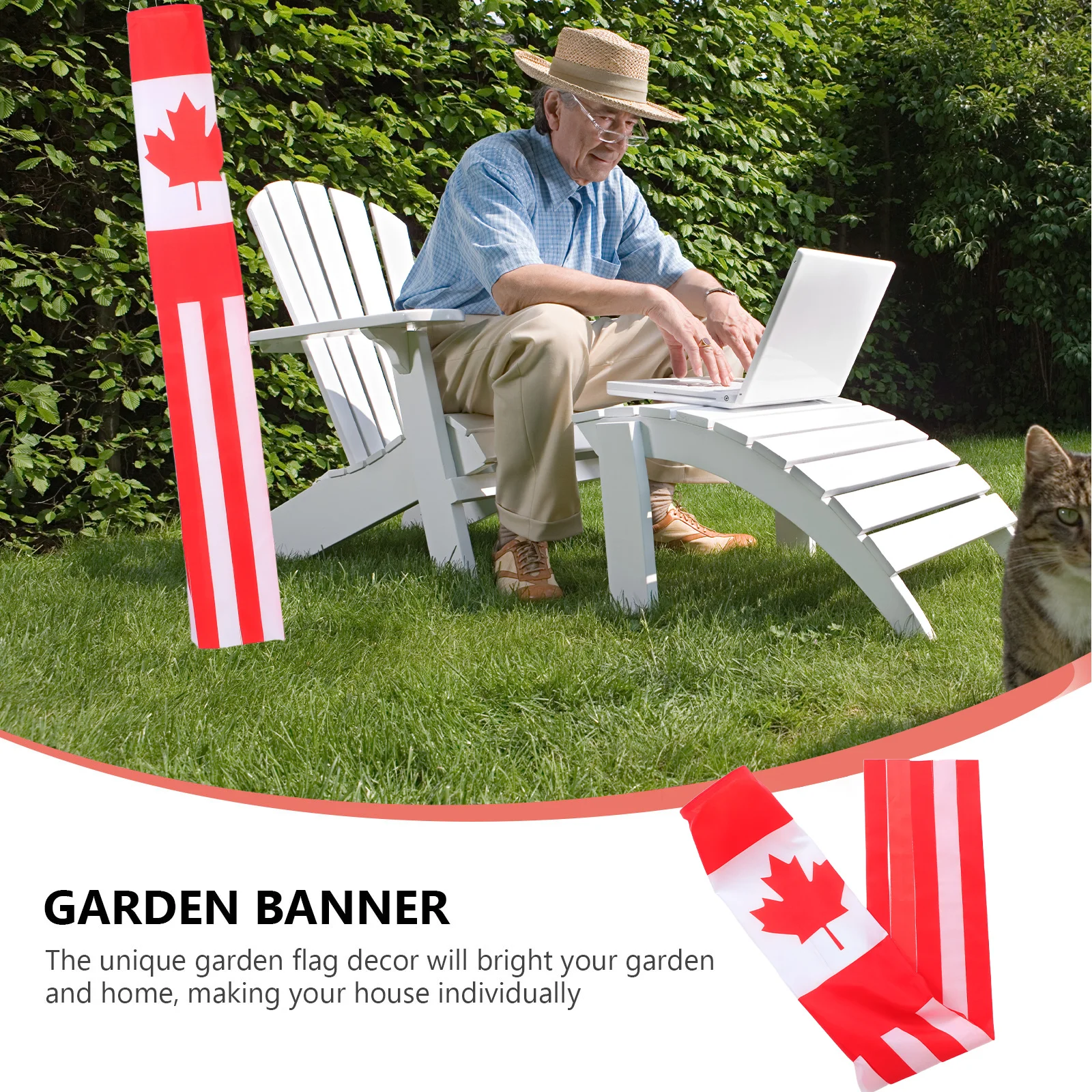 

Canadian Maple Leaf Windsock 140Cm Lightweight Durable Outdoor Hanging Decoration For Backyard Festival Celebration